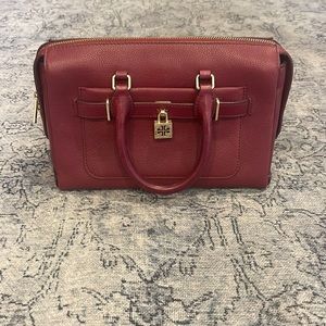 Burgundy Tory Burch bag with gold hardware